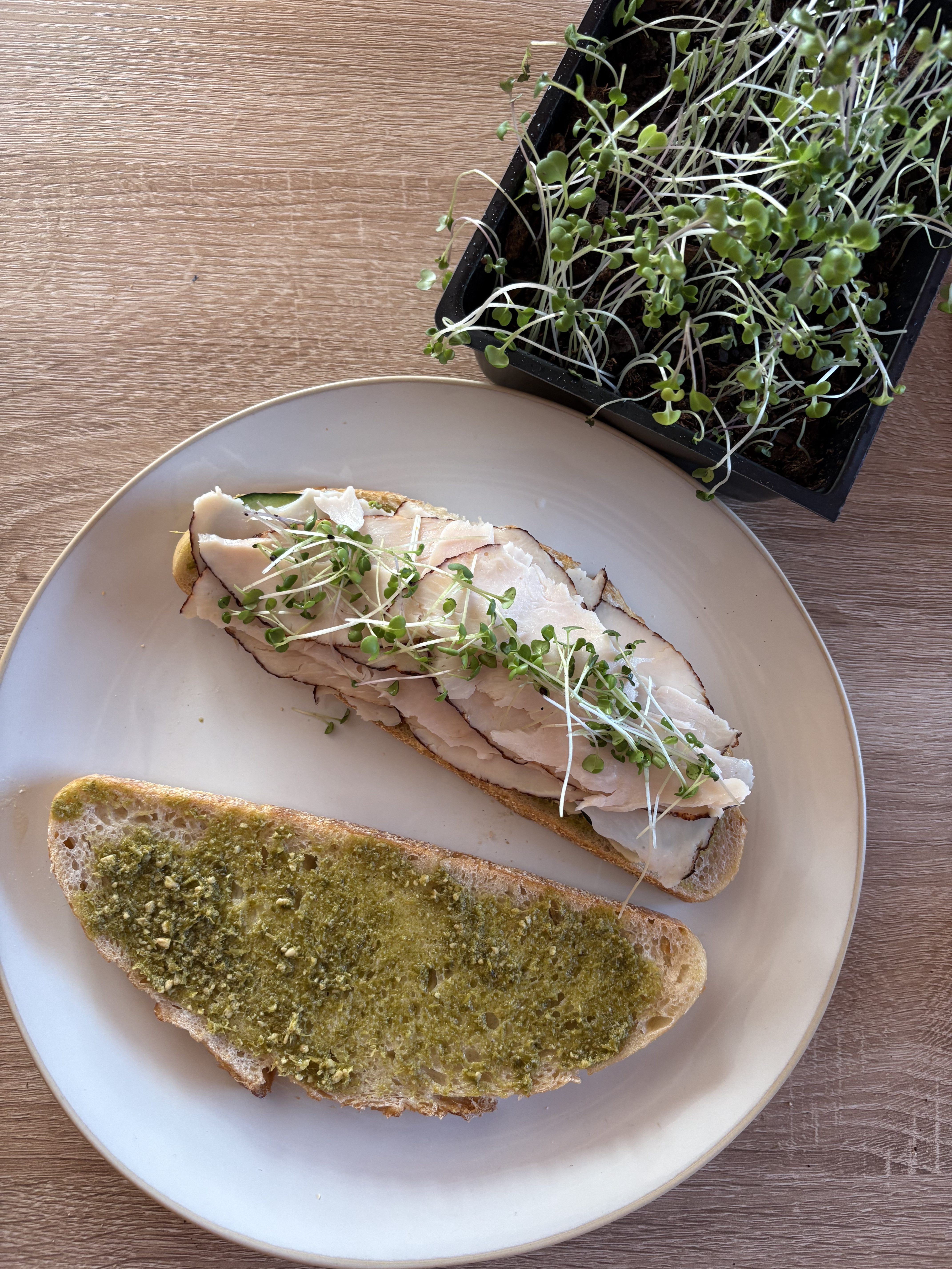 Aldi Cold Lunch Idea: Sourdough, Pesto, Turkey and Provolone Sandwich